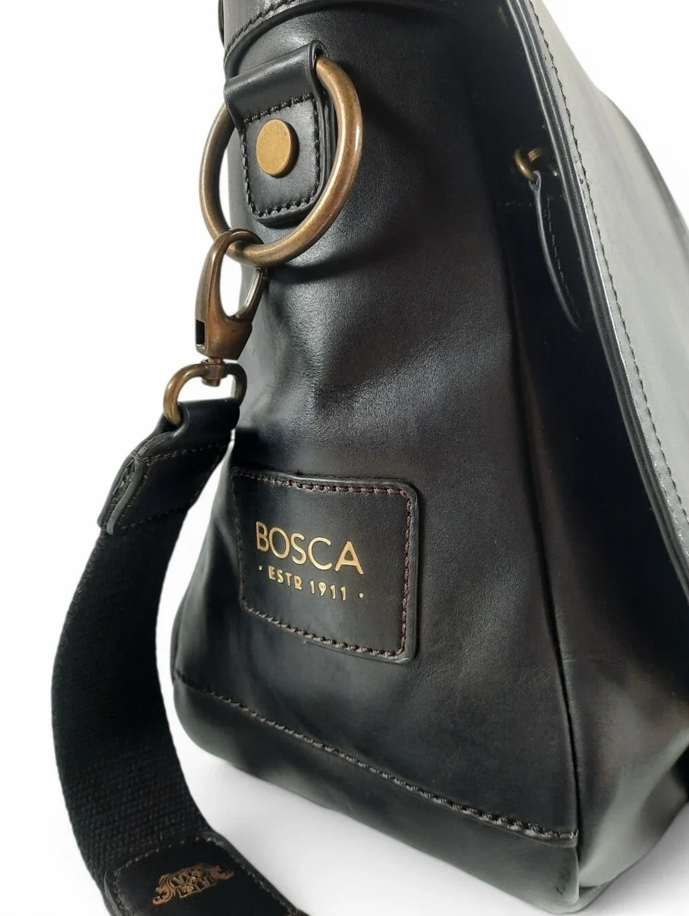 BOSCA Mail Bag Leather Messenger Briefcase Weekender Laptop Business Office Work
